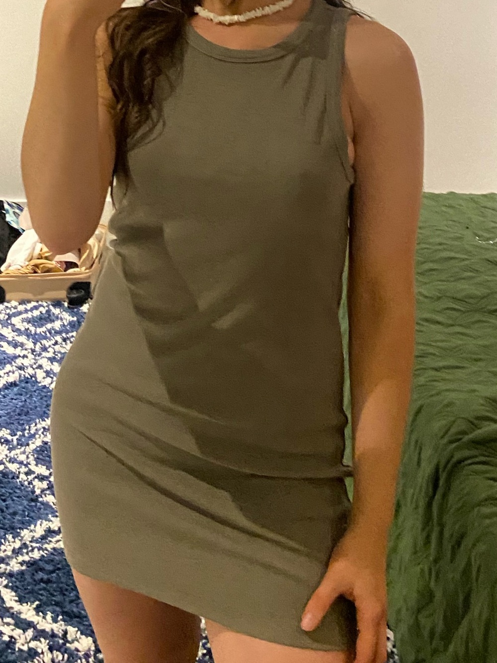 TALENTLESS Olive Sleeveless Bodycon Mini Dress